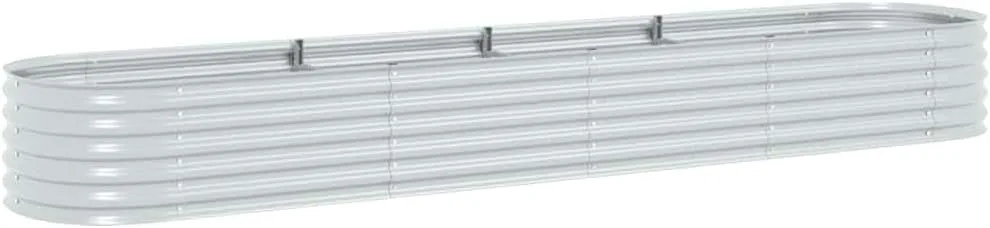 vidaXL Hochbeet Stahl Silbern 400x80x44 cm Gemüsebeet Pflanzbeet Pflanzkasten - Bild 1