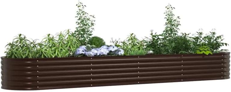 vidaXL Hochbeet Stahl Grau 80x80x44 cm Gemüsebeet Pflanzbeet Frühbeet Garten – Bild 8