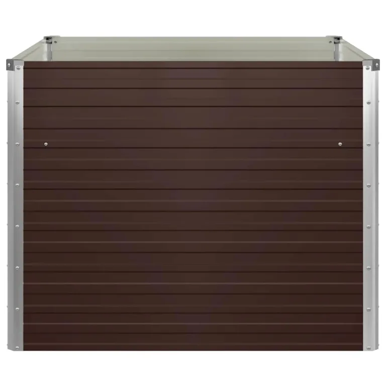 Hochbeet 100x100x77 cm aus verzinktem Stahl braunes Metall Pflanzkübel für Balkon Garten mit offenem Boden Modernes Design Robust & langlebig für Outdoor Küche Flur – Bild 6