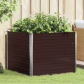 Hochbeet 100x100x77 cm aus verzinktem Stahl braunes Metall Pflanzkübel für Balkon Garten mit offenem Boden Modernes Design Robust & langlebig für Outdoor Küche Flur - Thumbnail 9