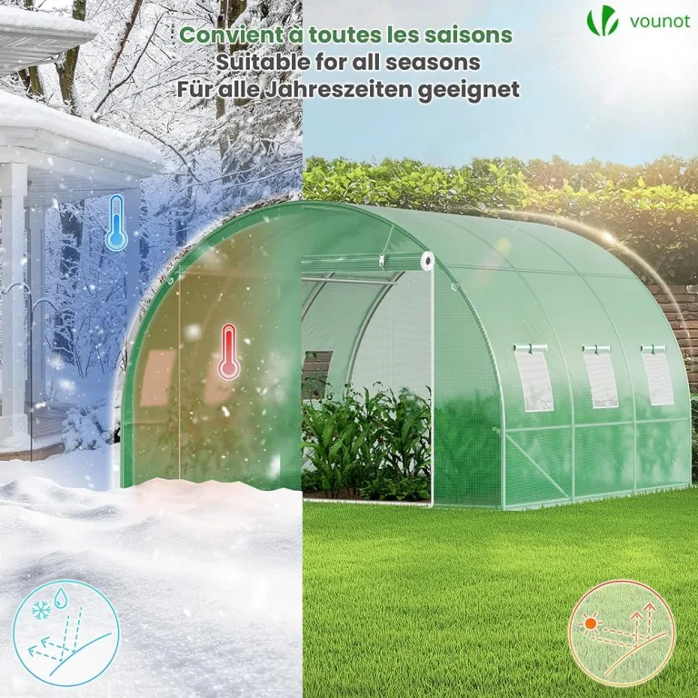 VOUNOT® Gewächshaus Foliengewächshaus Winterfest Tomatenhaus Folientunnel, 3x3x2m 9m² – Bild 4
