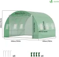 VOUNOT® Gewächshaus Foliengewächshaus Winterfest Tomatenhaus Folientunnel, 3x3x2m 9m² - Thumbnail 6