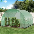 VOUNOT® Gewächshaus Foliengewächshaus Winterfest Tomatenhaus Folientunnel, 3x3x2m 9m² - Thumbnail 3