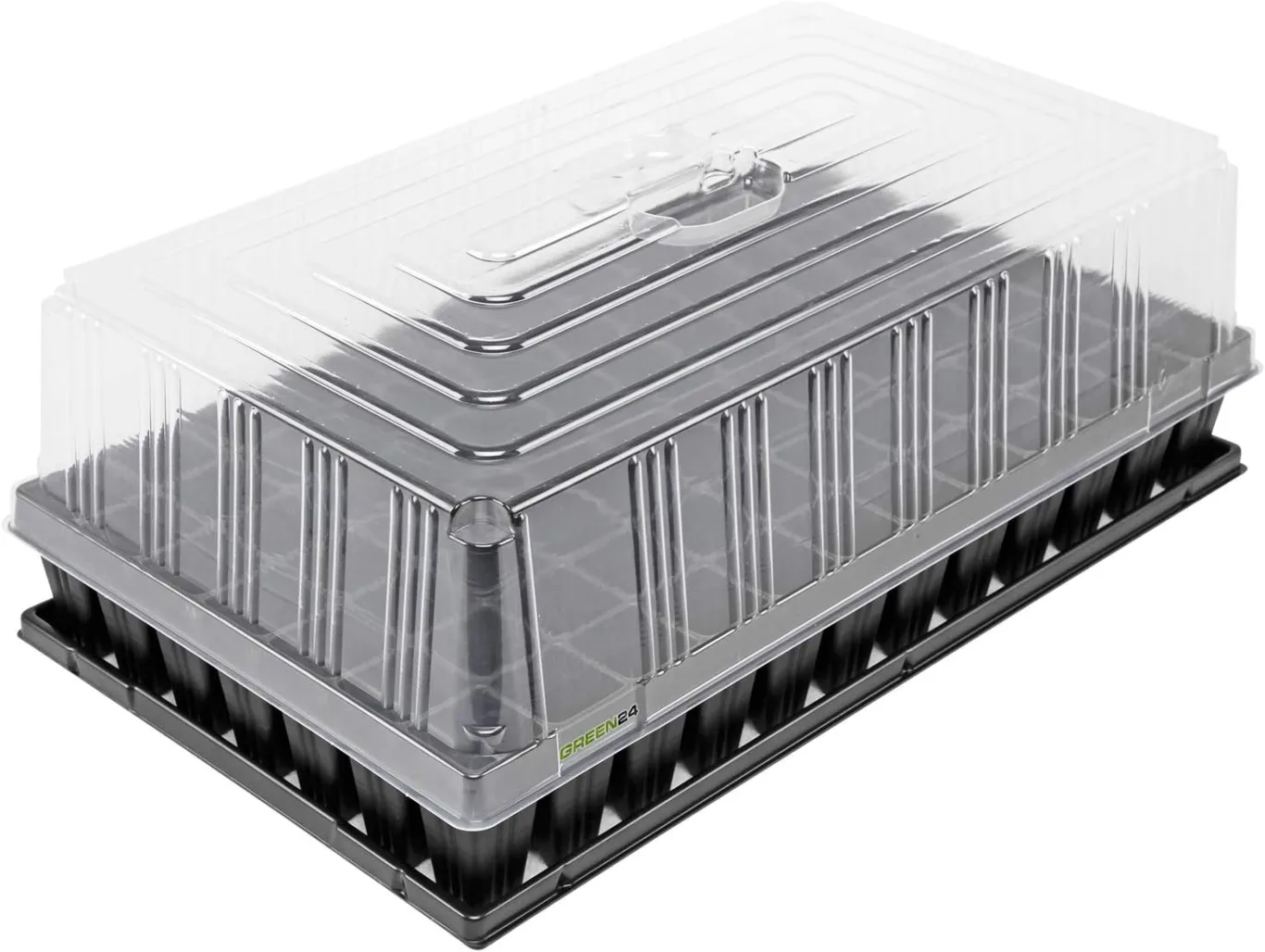 GREEN24 Hydroponik 1284 XXL Profi Zimmergewächshaus hoch mit 84 Töpfen, automatischer Bewässerung für die Anzucht mit Kapillarsystem als Treibhaus Gewächshaus (84XXL) - Bild 1