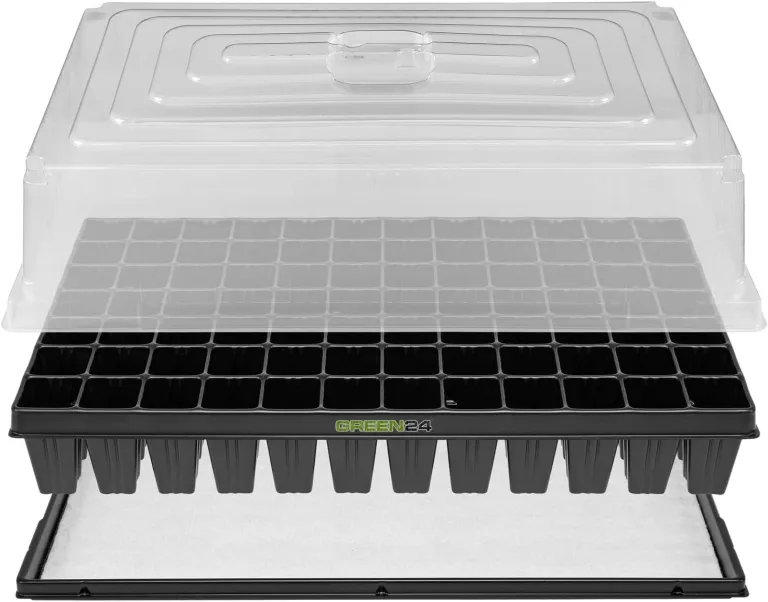 GREEN24 Hydroponik 1284 XXL Profi Zimmergewächshaus hoch mit 84 Töpfen, automatischer Bewässerung für die Anzucht mit Kapillarsystem als Treibhaus Gewächshaus (84XXL) – Bild 2