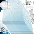 KESSER® 14x Polycarbonat Hohlkammerstegplatten 4mm | 10,25m² Doppelstegplatte - 60,5 x 121 | Stegplatten UV-beständig Für Gewächshaus Gartenbau Carports | 50xKlammern, 50xZ-Clips & 30xGewächshausclips - Thumbnail 1
