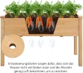 Yaheetech Hochbeet Pflanzkasten Blumenbett aus Holz, Kräuterbeet Frühbeet mit Abflusslöchern für Garten Balkon, Hellbraun 120,5 × 59 × 76 cm (LxBxH) - Thumbnail 8