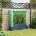 Hochbeet mit Gewächshaus Frühbeet Tomatenhaus 120x40x138 cm Rattan Optik für Garten Balkon, Stabiles PP Beet mit PE Abdeckung und Eisenrahmen - Thumbnail 2
