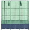 Hochbeet mit Gewächshaus Frühbeet Tomatenhaus 120x40x138 cm Rattan Optik für Garten Balkon, Stabiles PP Beet mit PE Abdeckung und Eisenrahmen - Thumbnail 4