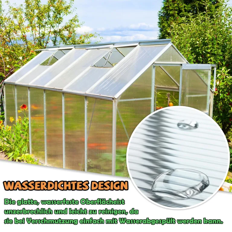 Froadp 14 Stück UV-beständigem Polycarbonat Hohlkammerstegplatten 700g/㎡ Doppelstegplatte Gewellte Gewächshausplatte für Garten Treibhaus(605x1210x4mm, Transparent) – Bild 5