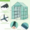 Ohuhu Gewächshaus Foliengewächshaus 3 Tiers 12 Regale | Winterfest & Stabil | Tomatengewächshaus für Pflanzen mit PE-Abdeckung | Tomatenhaus für Garten 145x145x195 cm Grün - Thumbnail 6