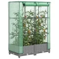 Hochbeet mit Gewächshaus Frühbeet Aufsatz Rattan Optik 80x40x123 cm, Tomatenhaus mit Stabilem Eisenrahmen, Wasserdicht für Garten Balkon Terrasse, Ideal für Gemüse Kräuter Blumen - Thumbnail 1
