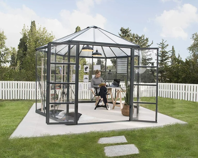 Canopia by Palram Gewächshaus gross Oasis 12 Treibhaus 316x363 cm Aluminium grau Tomatenhaus Polycarbonatplatten UV-beständig – Bild 4