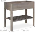 Relaxdays Hochbeet Holz, Ablagefach, Pflanzkasten Balkon, Terrasse, Garten, Kräuterbeet, HBT 80 x 88 x 43,5 cm, grau - Thumbnail 4