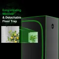 Grow-Zelt, hochreflektierendes 600D-Diamant-Mylar-Gewebe mit Beobachtungsfenster und Bodenschale für hydroponischen Indoor-Pflanzenanbau, 81,3 x 81,3 x 160 cm - Thumbnail 5