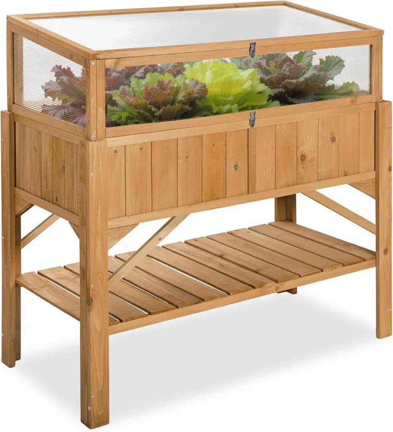tectake® Frühbeet Aufsatz aus Holz, witterungsbeständig, Schutz vor Wind und Wetter, Frühbeetaufsatz mit funktionellen Hohlkammerplatten, 115 x 53 x 34 cm, kombinierbar Hochbeet 403232 – Bild 1