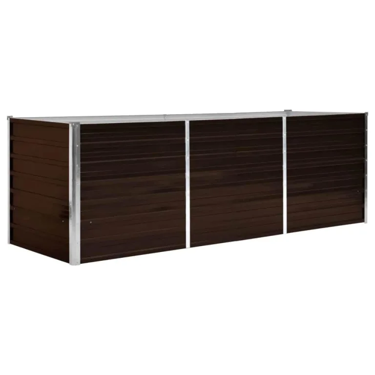 vidaXL Hochbeet Blumenkasten Pflanzkasten Pflanzkübel Blumenkübel Pflanztopf Blumentopf Gemüsebeet Pflanzbeet Braun 100x40x45cm Verzinkter Stahl – Bild 10