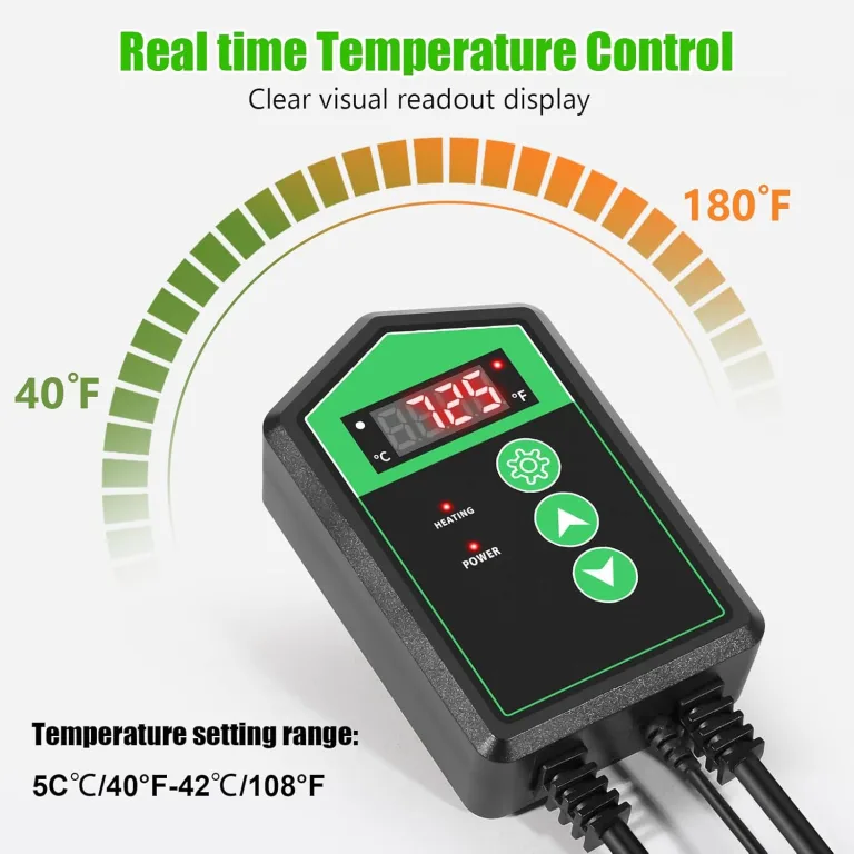 RIOGOO Digitaler Heizmattenthermostatregler für Samenkeimung, Reptilien und Brauen 68-108 ℉ – Bild 4