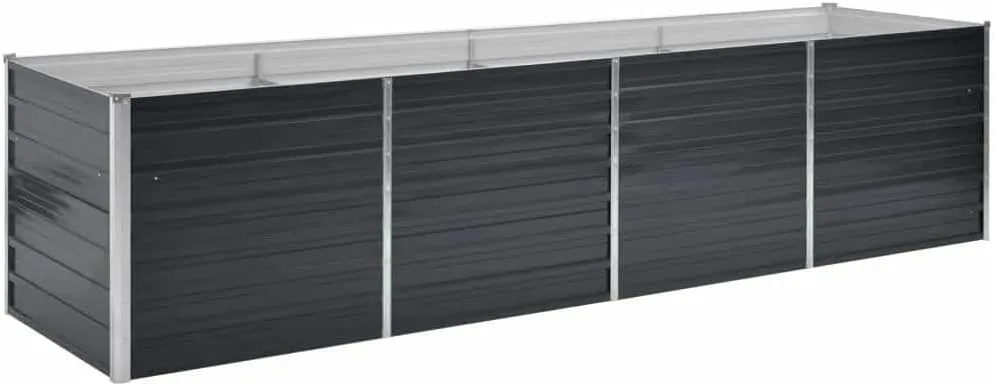 vidaXL Hochbeet Pflanzkübel Blumenkasten Garten Pflanzkasten Terrassen Gemüsebeet Gartenbeet Pflanzbeet Anthrazit 320x80x77cm Verzinkter Stahl - Bild 1