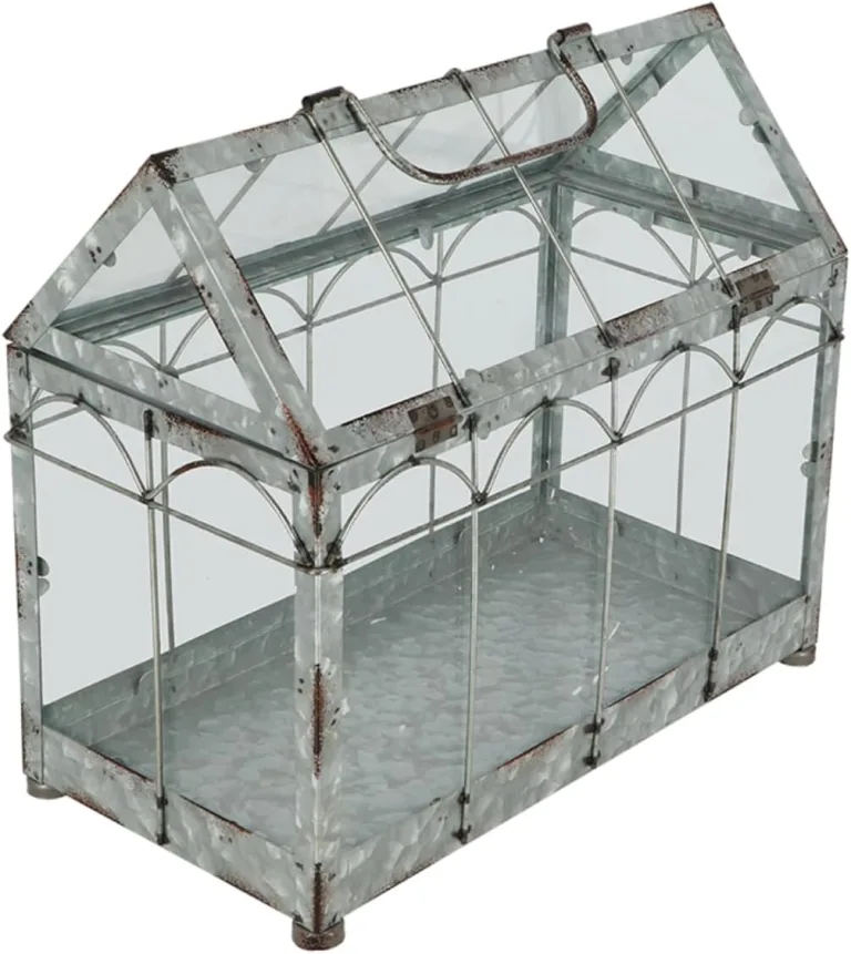 Esschert Design USA ZB22 Gewächshaus/Terrarium im Vintage-Look, silberfarben – Bild 6