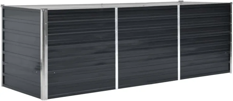 vidaXL Hochbeet Pflanzbeet Frühbeet Gartenbeet Pflanzkübel Pflanzkasten Blumenkasten Gemüsebeet Blumenbeet Anthrazit 160x80x77cm Verzinkter Stahl – Bild 8