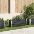 vidaXL Hochbeet aus verzinktem Stahl 100x40x45 cm, Anthrazit, offenem Boden, wetterfest, DIY Pflanzkasten für Blumen und Gemüse, Garten oder Rasen - Thumbnail 2