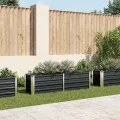 vidaXL Hochbeet aus verzinktem Stahl 160x40x45 cm, Anthrazit, offenem Boden, wetterfest, DIY Pflanzkasten für Blumen und Gemüse, Garten oder Rasen - Thumbnail 2