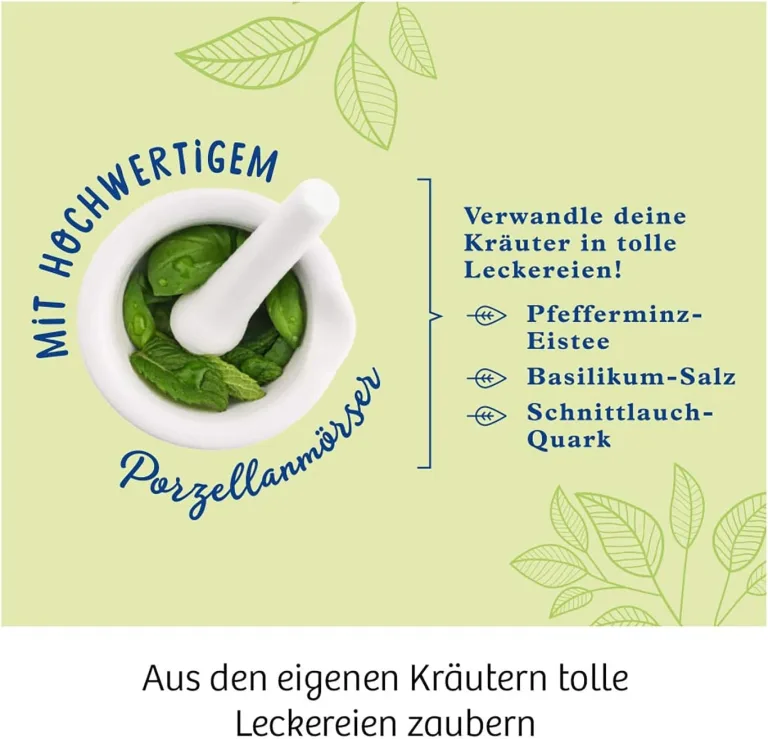 KOSMOS 632090 - Kräuter-Garten, Züchte duftende Kräuter auf der Fensterbank, Mit Gewächshaus und Mörser aus Porzellan, Experimentierkasten für Kinder ab 6 Jahre – Bild 4