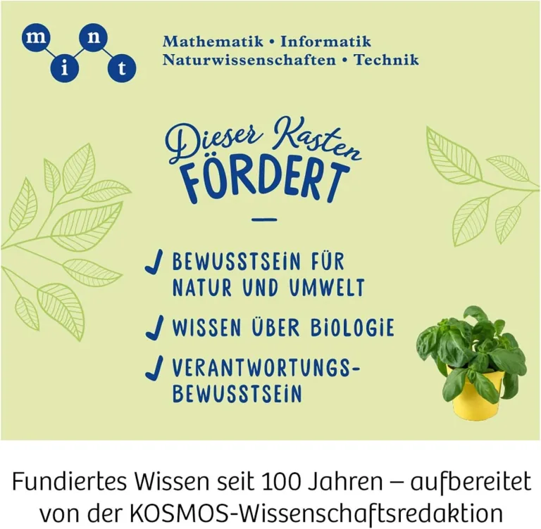 KOSMOS 632090 - Kräuter-Garten, Züchte duftende Kräuter auf der Fensterbank, Mit Gewächshaus und Mörser aus Porzellan, Experimentierkasten für Kinder ab 6 Jahre – Bild 6