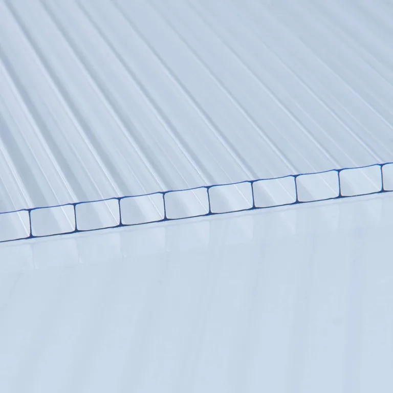 ESTEXO Hohlkammerplatten Doppelstegplatten 14 Stück, 10,25 m², 60,5 x 121 cm, transparente Polykarbonat Platten 4 mm stark, Gewicht: 700g/m², Stegplatte, klar, Gewächshausplatten – Bild 6
