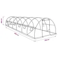 vidaXL Gewächshaus 12 Seitenfenstern 1 Tür Treibhaus Frühbeet Tomatenhaus Folientunnel Pflanzenhaus 27m² 900×300×200cm - Thumbnail 3