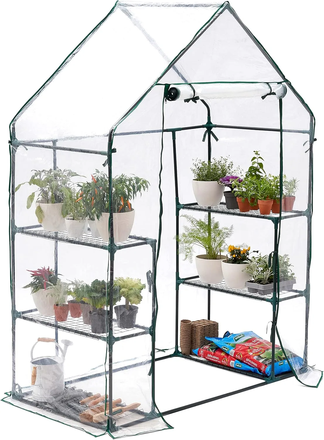 Bramble - Premium Garten Gewächshaus Foliengewächshaus mit Bodenhaken, 6 Etagen & Robuster Plane - Wetterfest, Stabil & Einfach zu Montieren - 195x143x73cm - Bild 1