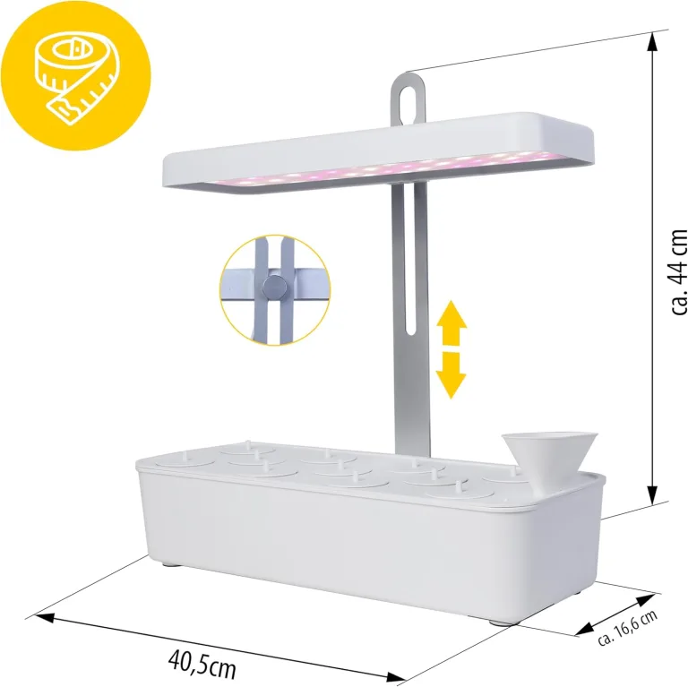 Northpoint Hydroponisches LED Anzuchtsystem Pflanzenlampe Pflanzenleuchte Kräutergarten Innengarten Gewächslampe 22W 1350 Lumen 10 Setzlinge Höhenverstellbar Timer – Bild 2