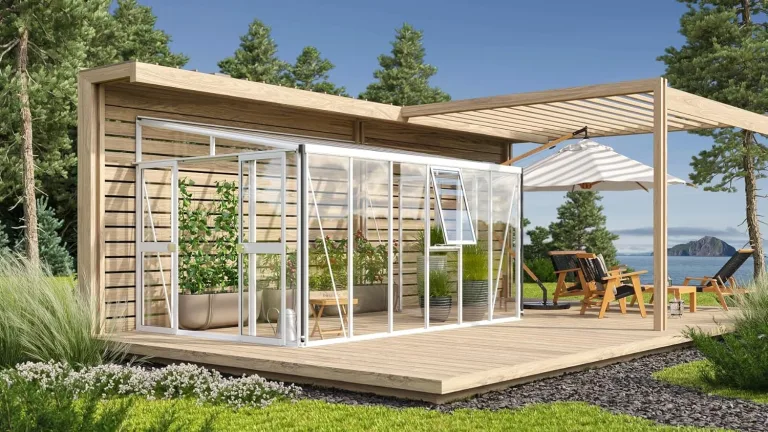 Vitavia Athena 10200 ESG/HKP, Weiss Anlehngewächshaus 2Seitenfenster Gewächshaus anfrage – Bild 2