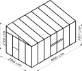 Vitavia Athena 11900 ESG/HKP, schwarz Anlehngewächshaus Gewächshaus 2 Seitenfenster - Thumbnail 5