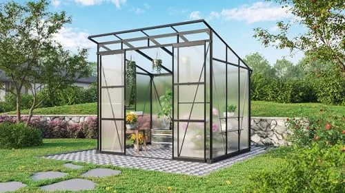 Vitavia Playa 5900 ESG/HKP, anthrazit Gewächshaus 1 aufstellbares Seitenfenster Pultdach – Bild 2