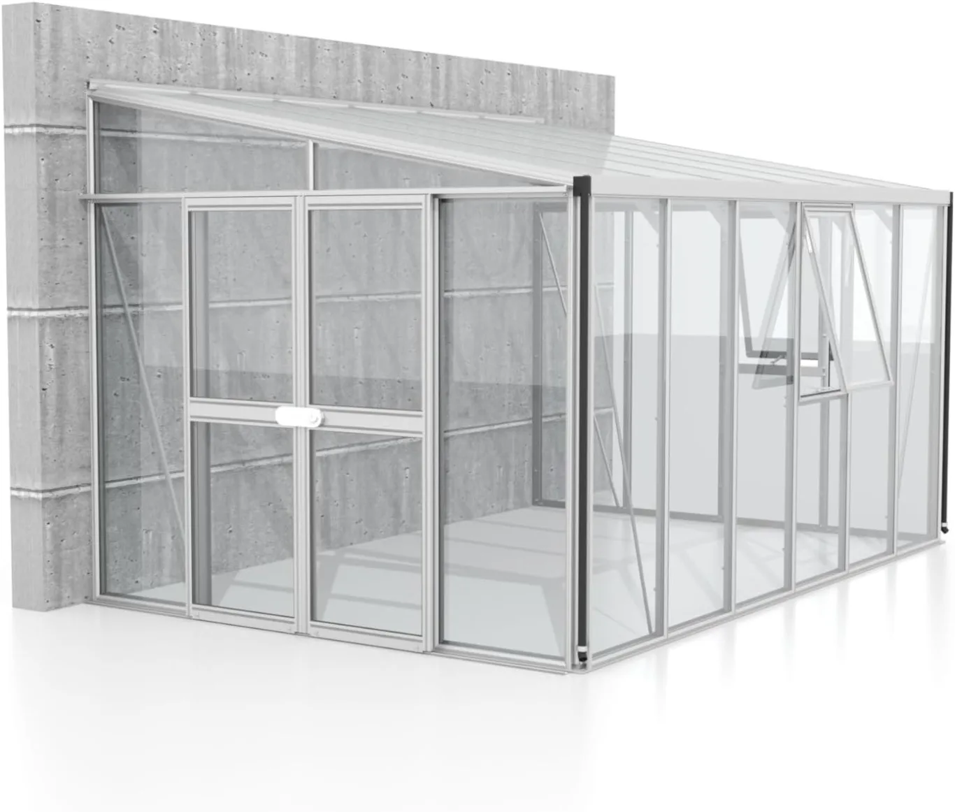 Vitavia Athena 10200 ESG/HKP Anlehngewächshaus Gewächshaus 2 Dachfenster Gemüse Garten - Bild 1