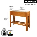 WAGNER GrowFAMILY - Hochbeet - GrowBOX Light - Nadelholz, Massivholz FSC®, Kastanie, 70 x 83 x 34,5 cm, Regalboden, inkl. Pflanztasche - 25028001 - Thumbnail 2