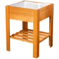WAGNER GrowFAMILY - Hochbeet - GrowBOX Light - Nadelholz, Massivholz FSC®, Kastanie, 70 x 83 x 34,5 cm, Regalboden, inkl. Pflanztasche - 25028001 - Thumbnail 6