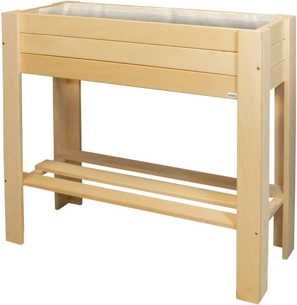 WAGNER GreenFAMILY - Hochbeet - GreenBOX Light - Nadelholz, Massivholz FSC®, Natur, 70 x 83 x 34,5 cm, Regalboden, inkl. Pflanztasche - 25029001