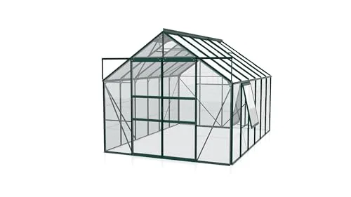 Vitavia Meridian 2 9900 ESG 3 mm, Gewächshaus mit 2 Dachfenstern und 1 Seitenfenster, Emerald Green – Bild 4