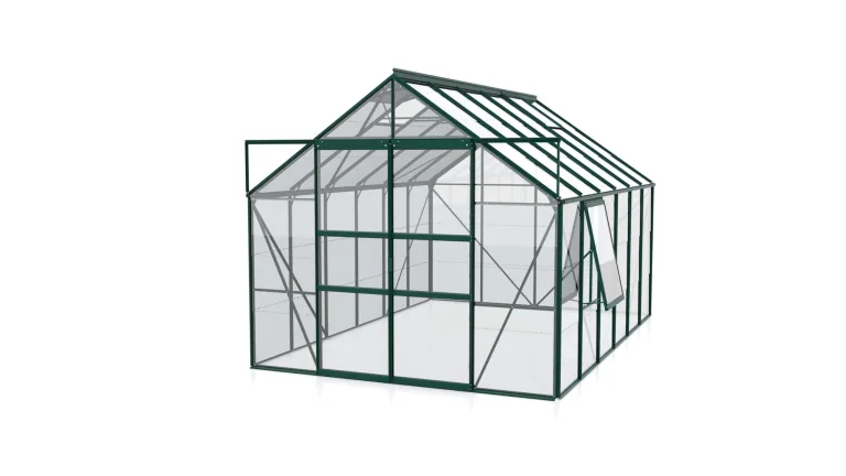 Vitavia Meridian 2 9900 ESG 3 mm, Gewächshaus mit 2 Dachfenstern und 1 Seitenfenster, Emerald Green – Bild 1
