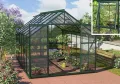 Vitavia Meridian 2 9900 ESG 3 mm, Gewächshaus mit 2 Dachfenstern und 1 Seitenfenster, Emerald Green - Thumbnail 6