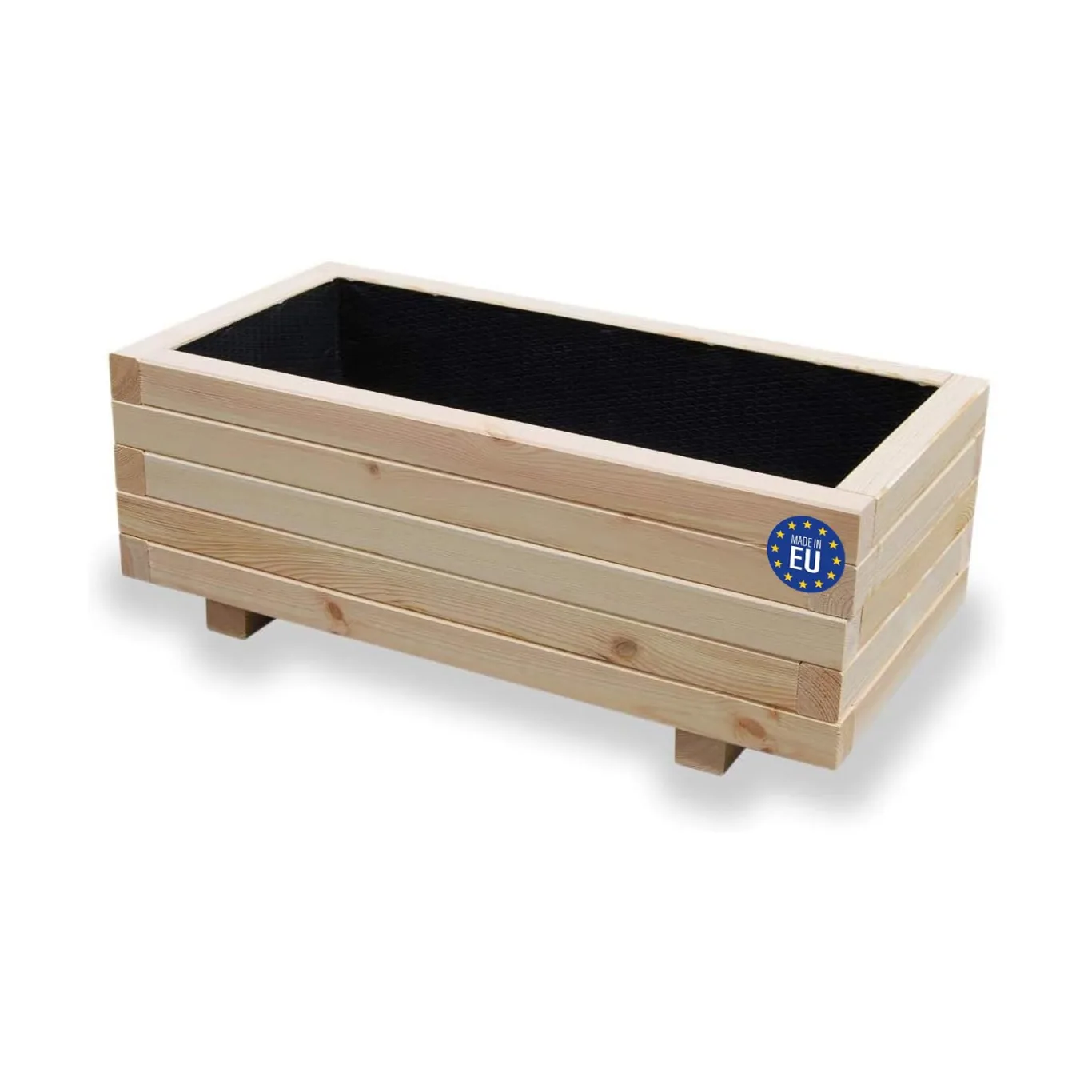 Hochbeet 80 x 40 x 30H cm mit 1x Wasserablauf Blumenkasten aus Holz Pflanzkübel Garten Balkon Terrasse Pflanzkasten AB80KAN4030 - Bild 1
