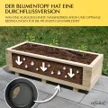 Hochbeet 60 x 40 x 30H cm mit 1x Wasserablauf Blumenkasten aus Holz Pflanzkübel Garten Balkon Terrasse Pflanzkasten AB60KAN4030 - Thumbnail 4