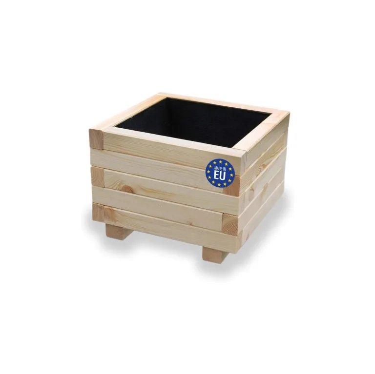 Hochbeet 40 x 40 x 30H cm mit 1x Wasserablauf Blumenkasten aus Holz Pflanzkübel Garten Balkon Terrasse Pflanzkasten AB40KAN4030 – Bild 1