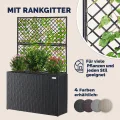 Casaria® Blumenkasten Rankgitter 3 Innentöpfe Polyrattangeflecht Rankhilfe Blumentopf Rattanoptik Pflanzkasten Schwarz - Thumbnail 5