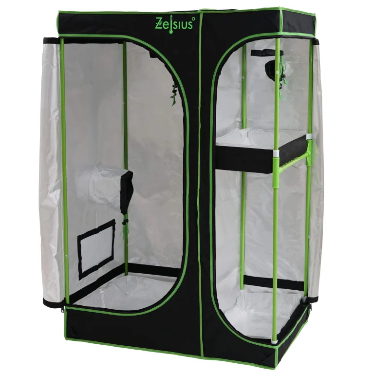 Zelsius Growzelt MyHomeGrow 2-in-1 Grow Tent | Indoor Growroom | schwarz grün | Growschrank Darkroom Pflanzenzelt Gewächshaus Zuchtzelt (90 x 60 x 135 cm) – Bild 5