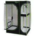 Zelsius Growzelt MyHomeGrow 2-in-1 Grow Tent | Indoor Growroom | schwarz grün | Growschrank Darkroom Pflanzenzelt Gewächshaus Zuchtzelt (90 x 60 x 135 cm) - Thumbnail 5