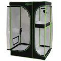 Zelsius Growzelt MyHomeGrow 2-in-1 Grow Tent | Indoor Growroom | schwarz grün | Growschrank Darkroom Pflanzenzelt Gewächshaus Zuchtzelt (90 x 60 x 135 cm) - Thumbnail 9